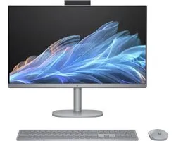 Ordinateur tout-en-un HP OmniStudio X NGAI 27-cs1006nb Copilot+, PC Intel Core Ultra 7 68, écran de 68,6 cm (27"), résolution de 3840 x 2160 pixels, mémoire LPDDR5x-SDRAM de 32 GB , SSD de 1 To, Windows 11 Home, Wi-Fi 7 (802.11be) , Argent