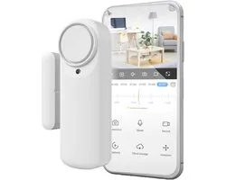 Intelligent wifi-deuralarm, magnetische deursensor, draadloos met mobiele app, real-time meldingen, handmatige knop, sirene 100 dB