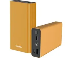 Mini Powerbank Imoshion 20 000 mAh - Chargeur rapide 30 W - Indicateur LED - USB C et USB A - Compatible iPhone et Samsung - Universel - Goud