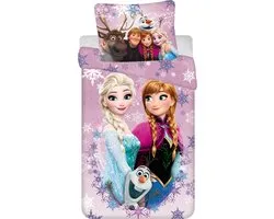 Frozen Dekbedovertrek Snowflakes - Eenpersoons - 140 x 200 cm - Katoen