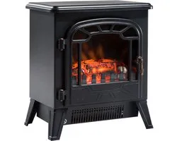 HOMCOM-Elektrische haard-Metaal-36x26x42cm-Noir