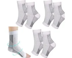 Ankle support compression socks - compression support design - Enkelbandage - soothing foot socks - sizes S-M (34-39) - 14*9*14cm - foot care wear，Comfortabel in Schoen，Voor Sport & Dagelijks Gebruik - white