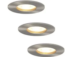 HOFTRONIC LED HOFTRONIC ™ 3 pièces - Acier inoxydable - Rond - IP65 - GU10 - Dimmable - Spot Bari - 5 Watt 3000K Wit Chaud