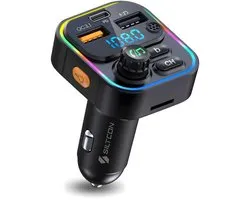Transmetteur FM Siltcon® Bluetooth – Transmetteur Bluetooth - Chargeur USB-C 22,5W - Kit voiture - USB-A - Carte SD - BT 5.3 - Modèle 2024