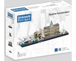 Bricksworld BOC-SKY- AMS Architecture Skyline Amsterdam (NL) modules Skinny Bridge, marché aux fleurs, palais et monument sur la place du Dam