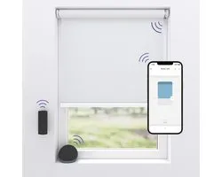 Motionblinds Store Enrouleur Électrique Occultant - 100 x 190 cm - Commande par application - Store enrouleur intelligent - Store enrouleur automatique - Matériel de montage inclus - Blanc - 1 Pièce