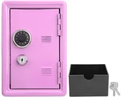 Safe Lock Cash Box voor kinderen - Mini Spaarpot met geldlade - Strong Box voor Security - Metalen geldkist met slot voor thuis - Roze .