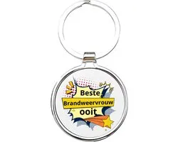 Akyol - de beste brandweervrouw ooit Sleutelhanger - Brandweer - de beste brandweervrouw - brandweervrouw - fire fighter - kazerne - brand - hulpdienst - brandwacht - brandweerauto - brandweerhelm - hulp bij ongelukken - brandweerman - 4 x 7,5 CM