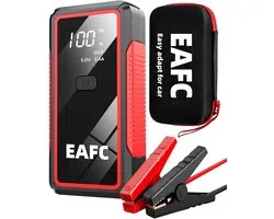 EAFC 12V Jumpstarter - 2000A/20.000 mAh – Startkabels Met Powerbank - Starthulp Voor Auto's Met LED- en SOS Noodlicht- Incl. Opbergcase