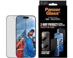 PanzerGlass Screenprotector geschikt voor Apple iPhone 17 Pro Glazen | PanzerGlass FastFit Screenprotector Privacy - Case Friendly - Zwart