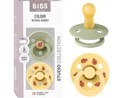 BIBS Colour Fopspeen - 6-18 mnd - 2-pack - Rond - Sage/Pale Butter