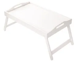 Ontbijt op Bed Dienblad – Inklapbare Bamboe Bedtafel 50x30 cm – Wit