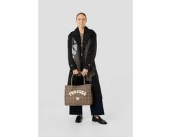 Codello Shopper met ruitpatroon en opdruk