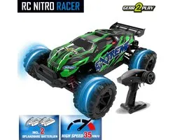 Gear2Play RC Nitro Racer Terreinwagen 1:18 - Incl. 2 oplaadbare batterijen - High Speed 35 km/u - All weather Terreinbanden