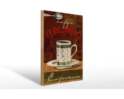 Holzschild Kaffee 30x40cm Caffe italiano Espresso Tasse