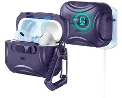 Étui ESR Adapté Pour AirPods Pro 3 (2025) - Cyber FlickLock Case - Compatible avec MagSafe - Mousqueton - Violet