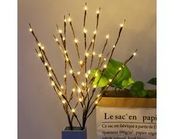 Branches Branches lumineuses - Branches LED - Branche avec éclairage - 20 LEDs - 70cm - Branches décoratives - Lumière blanche chaude