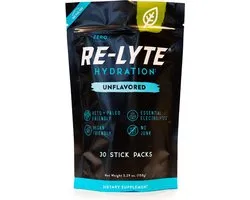 Re-Lyte | Hydration Drink Mix | Unflavored 30 Stick Packs | 30 x 5g