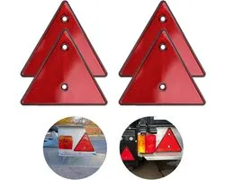 Reflector voor Trailer en Voertuigen - Set van 4 Driehoekige Rode Cat Eye Reflectoren voor Motor, Caravan en Boot