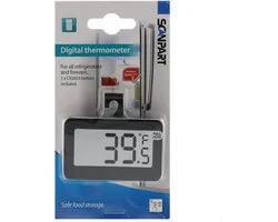 Scanpart digitale thermometer - Voor koelkast vriezer - diepvries - Koelkastthermometer - Simpel - Meetbereik temperatuur -20°C tot +50°C - Inclusief batterij