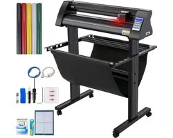 VEVOR Vinyl Snijplotter, 870mm Snijplotter Machine, Ledscherm Vinyl Cutter Plotter, Semi-Automatisch Ingebouwd Optisch Oog Lasergeleiding, Compatibel met Signmaster-Software voor Windows met Standaard