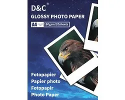 Fotopapier - Glossy Glanzend - 20 Vellen A4 Formaat - 210x297mm - 180 Gram per m²