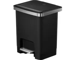 EKO - Hana 2 Pedaalemmer 15 liter - Plastic - zwart - Prullenbak