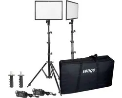 Ledgo - E268CII Bi-color kit - 2x high output paneel - Inclusief statief en tas - Zwart