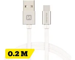 Câble Swissten USB-C vers USB-A - 0,2 M - Argent