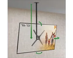 Long Ceiling TV Mount- 97 cm- Tilting/Full Motion- 29-65 Inch TVs- Holds up to 40 kg- Telescopic Height-Adjustable- LED OLED LCD- VESA 400 x 400