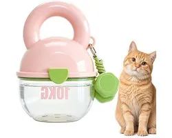 Draagbare Drinkfles Hond - Waterbakje Reizen - Hond Hydrateren - Met Snackdoos - 18.5x13.5x12.5cm - Roze
