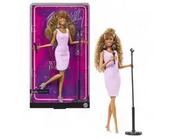 Barbie Signature Whitney Houston Verzamelpop - Gekleed in de Iconische Jurk uit haar Muziekvideo - Inclusief Microfoonaccessoire