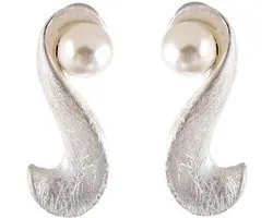 Behave - Oorbel steker modern parel accent sierlijk design 2 cm