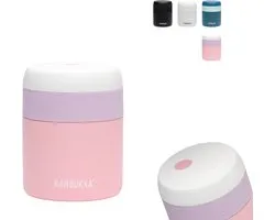 Kambukka Bora - Lunchbox - 600 ml - Voedselcontainer houdt 9 uur warm & 100 % Lekvrij - Lunch beker on the go - Baby Pink