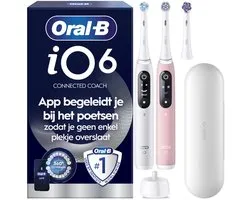 Oral-B iO 6 Elektrische Tandenborstel Duo - Wit & Roze - 1 set