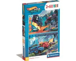 Clementoni - Puzzel - 2x60 Stukjes - Hotwheels - Kinderpuzzels vanaf 4 jaar