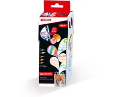 edding colour happy brushpennen assorti box - 20 brushpennen - flexibele penseelvorm - variabele punt - handige doos met 20 stuks brushpennen en een colourmixer