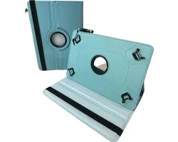 Étui universel pour tablette 10 pouces - Rotatif à 360° - Bleu clair Convient pour : Teclast/ Huawei/ Blackview/Asus/ Lenovo/ Fusion/Vankyo/Fire/ DOOGEE/Hipad/ Xiaomi/BOOX/PRITOM/ TCL/ OPPO Android Pad Tablettes