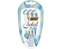 BIC Soleil Bella - Wegwerp Scheermesjes - Voor Vrouwen - 4 Bewegende Scheerbladen - Dames Scheermes met Draaibaar Hoofd - 3 stuks