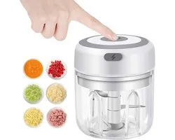 LISM-Mini blender van 250 ml met een krachtige motor – een draagbare handblender, perfect Geschikt voor smoothies, babyvoeding en groenten; gemakkelijk te gebruiken met vlees en kruiden; compact ontwerp Geschikt voor in de keuken en op reis (wit).