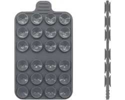 Tectier Ventouse Double Face pour Téléphone - Ventouse Téléphone - Comme Octobuddy - Bouton Téléphone Ventouse - Étui Ventouse - 55mm x 91mm x 5mm - Ventouse Réutilisable - Se Colle des Deux Côtés - Grijs