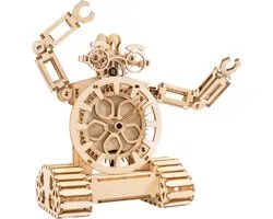 Houten Bouwpakket Robot Klok - Stap-voor-Stap 3D Puzzel - Compleet Bouwpakket met Werkende Klok - Miniatuur Modelbouwpakketten Volwassenen en Kinderen - DIY Robot Speelgoed - Knutselen Jongens en Meisjes - Hobby en Creatief - 157 Stukjes - Crafts&Co
