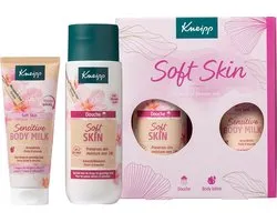 Kneipp Soft Skin Moments Gift Set - Cadeau - Coffret cadeau - Spécial peaux sèches et sensibles - Vegan - Contenu : Gel douche 200 ml + Lotion pour le corps 75 ml