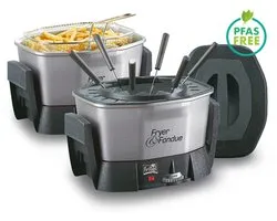 FRITEL Friteuse - Fondue FF 1400 - Fonduepot & Frituurpan - 1,5L - 1400W - Antistofdeksel - 2 tot 6 Pers. - PFAS-vrij