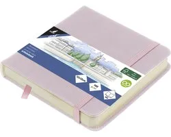 Kangaro schetsboek - 12x12cm - violet - PU hardcover - met elastiek en lint - 140g papier - 160 pagina's