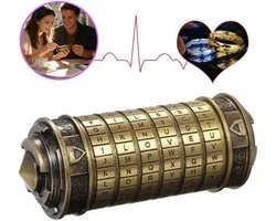 Da Vinci Code Mini-Cryptex - Interessante Verjaardagscadeaus - Metalen Cilinderslot - Liefdesslot Voor Kerstmis Of Valentijnsdag