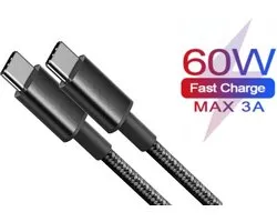 Câble USB C pour Samsung - 2M - Fonction de charge rapide - 100W - Charge ultra Fast - Nylon tissé - Convient pour le chargeur adaptateur USB-C