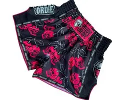 PRIDEorDiE Cherry Choke Muay Thai Shorts Zwart Rood - L