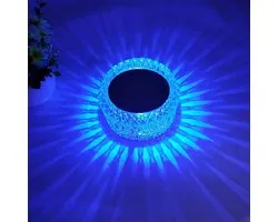 Lampe de Table Cristal à Changement de Couleur RGB - Lampe d'Ambiance à Commande Tactile - Petite Lampe de Nuit Lumineuse pour Chambre à Coucher et Chevet - Lampe de Bureau Branchable