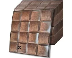 Nevolis 3D Wall Panels Self-Adhesive Waterproof PE Foam 3D Wallpaper Living Room Background Wall Bedroom Wall Decoration 30 x 30 cm x 10 Pieces Wood Effect 9 m² Set .